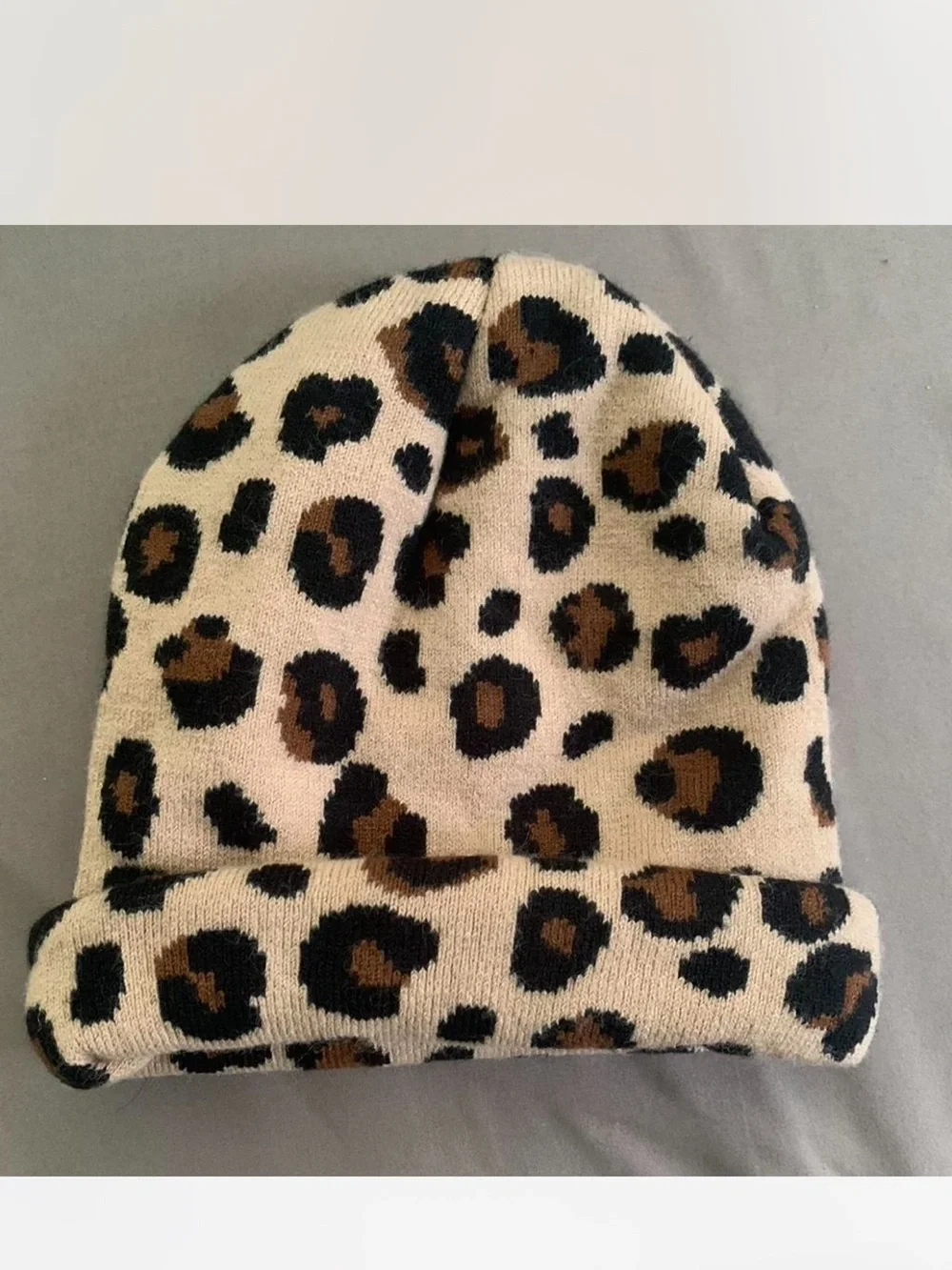 Streetwear Cozy Leopard Print Beanie Hat - Women’s Brown/Black